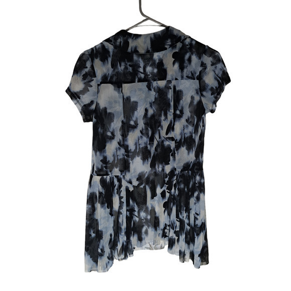 INC International Concepts Tunic Short‎ Sleeve Stretch Mesh Top Floral Sz S New - Picture 2 of 5